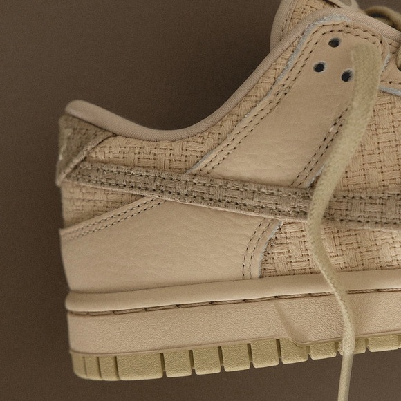 Nike Dunk Low 'Woven Sanddrift' Sneakers Fabric Woven Tan Nike Shoes - Picture 12 of 15